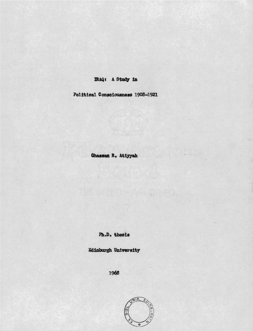 Ghassan Atiyyah's 1968 PhD thesis
